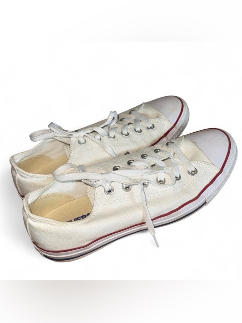 Converse White Women's Size 10 Canvas Sneaker Label